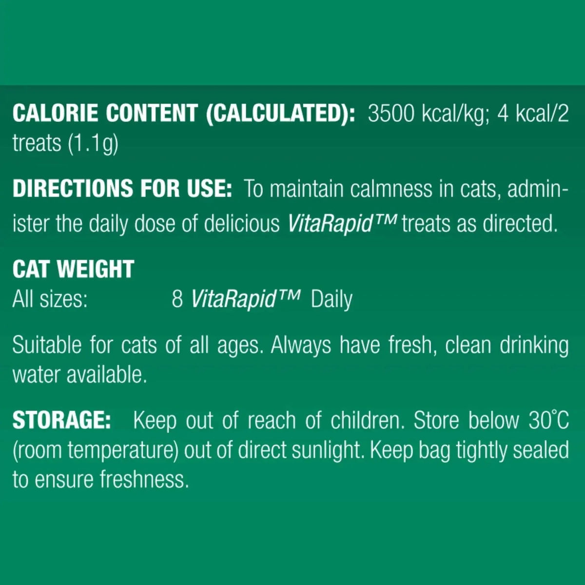 Vetalogica VitaRapid Tranquil Treats for Cats 100gm