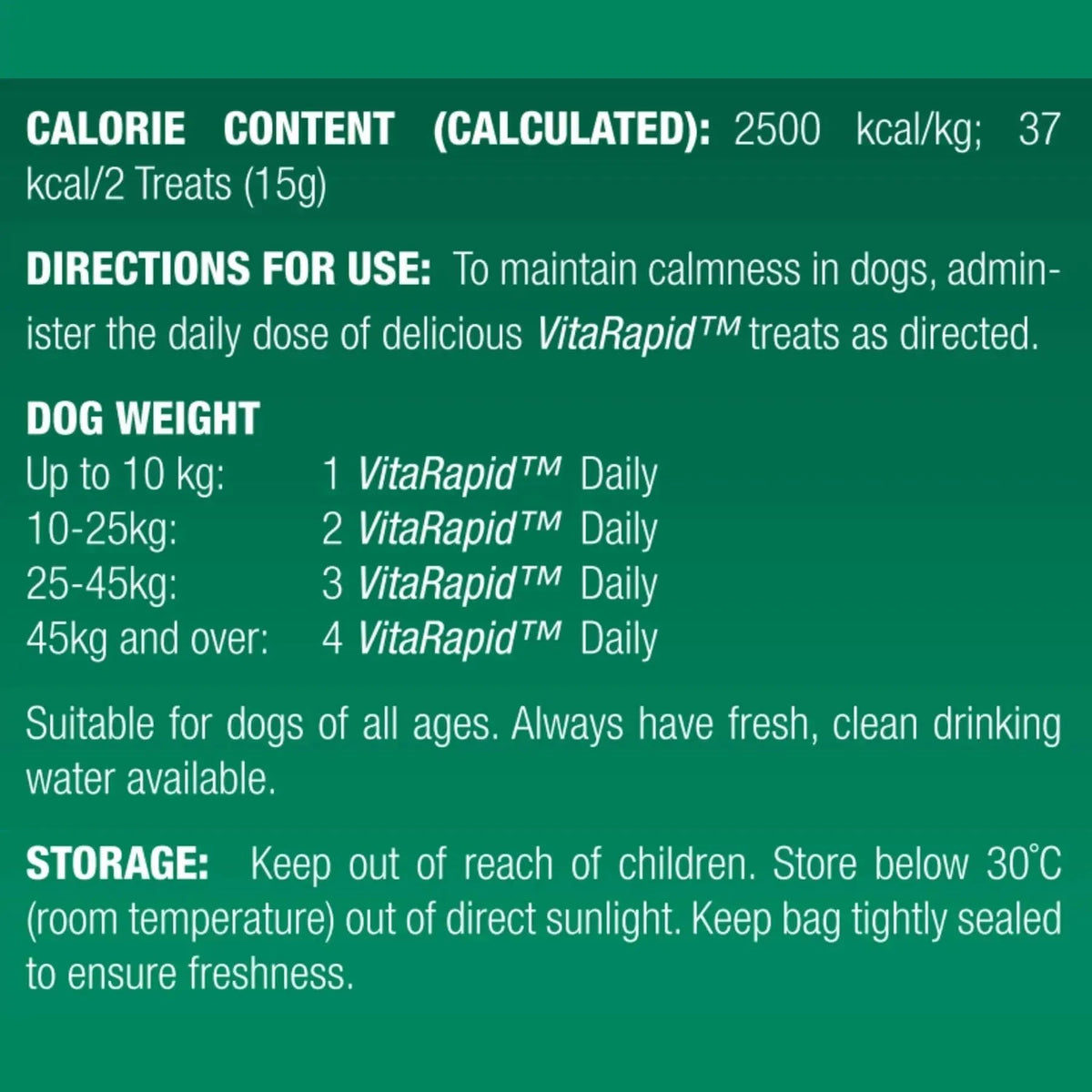 Vetalogica VitaRapid Tranquil Treats for Dogs 210gm