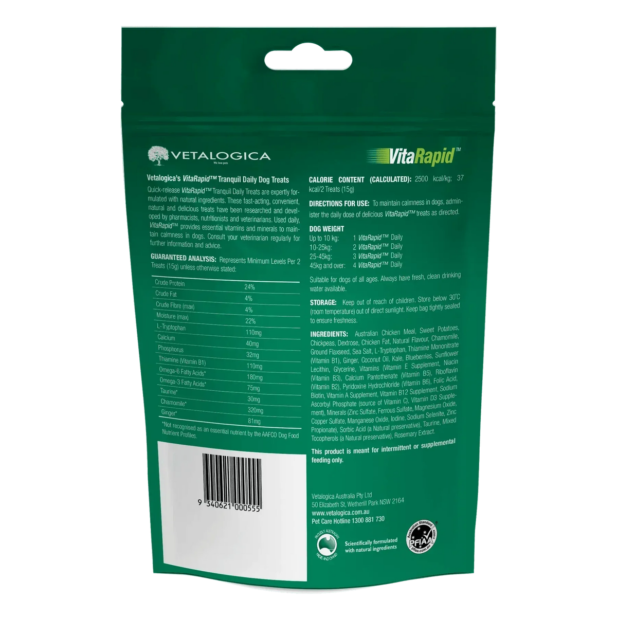 Vetalogica VitaRapid Tranquil Treats for Dogs 210gm