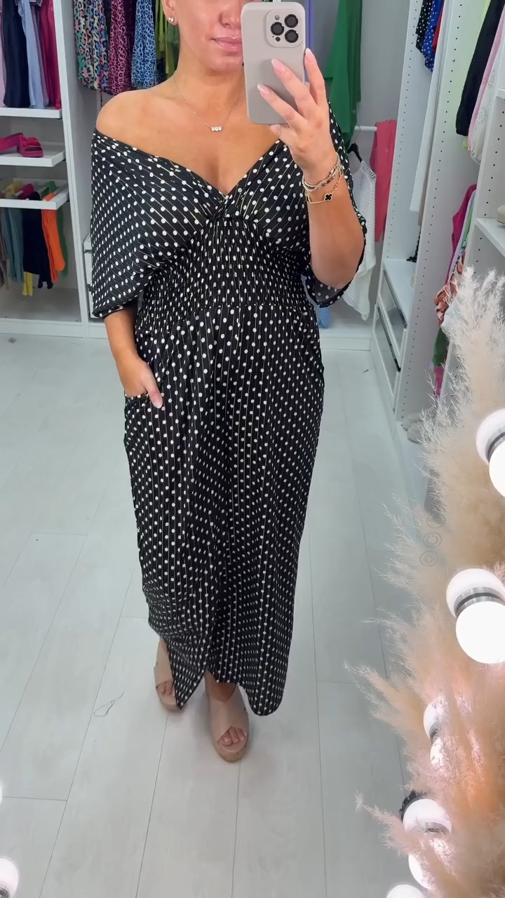 🔥HOT SALE 50% OFF🔥Polka Dot Printed Elastic Waist Jumpsuit