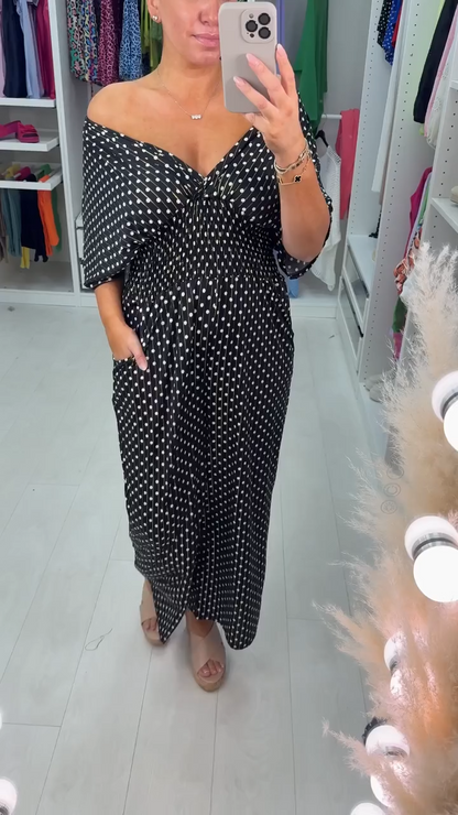 🔥HOT SALE 50% OFF🔥Polka Dot Printed Elastic Waist Jumpsuit