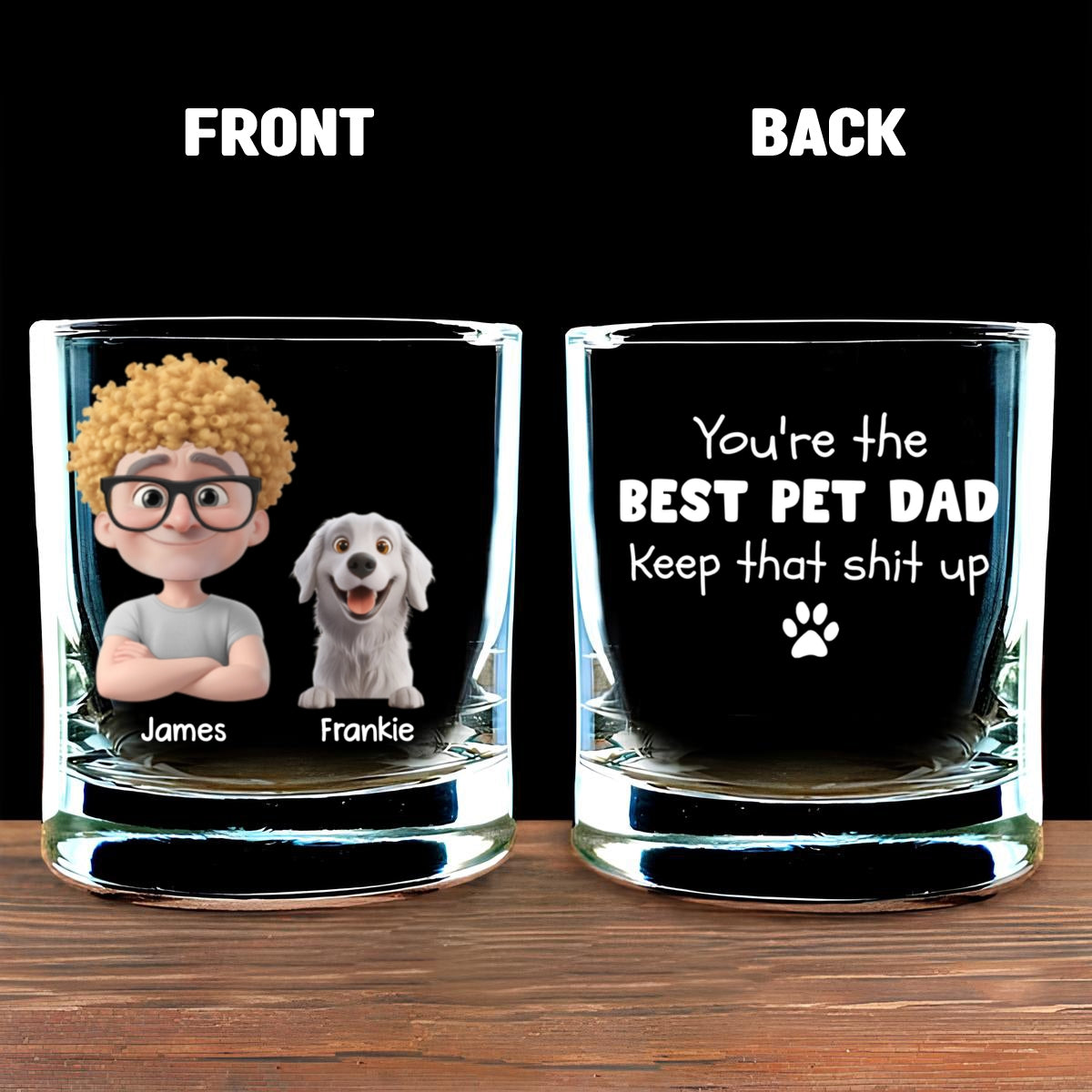 Keep That Shit Up Pet Ver - Personalized Whiskey Glass