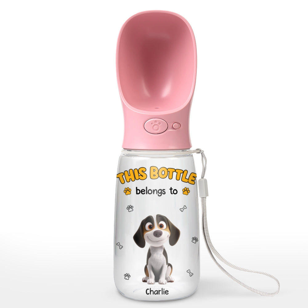 Belongs To - Personalized Pet Water Bottle With Drinking Feeder