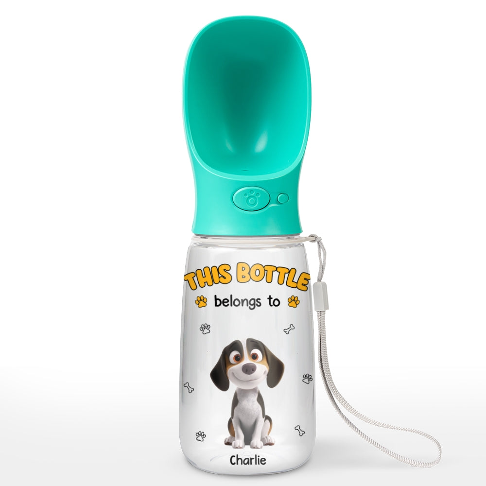 Belongs To - Personalized Pet Water Bottle With Drinking Feeder