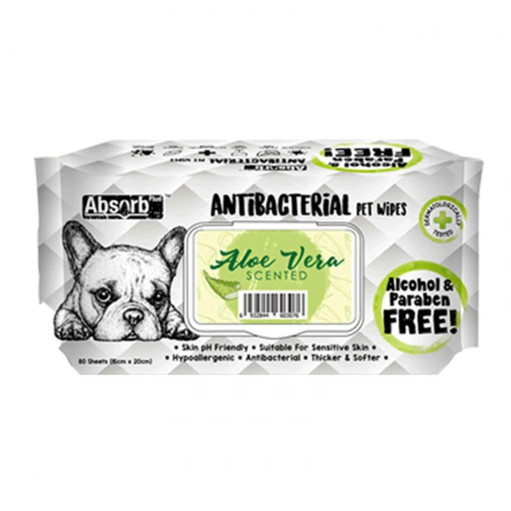 Absorb Plus Antibacterial Pet Wipes 80 Sheets 20 X 15cm