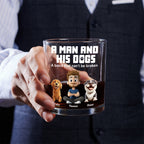 A Man And His Dogs - Personalized Whiskey Glass
