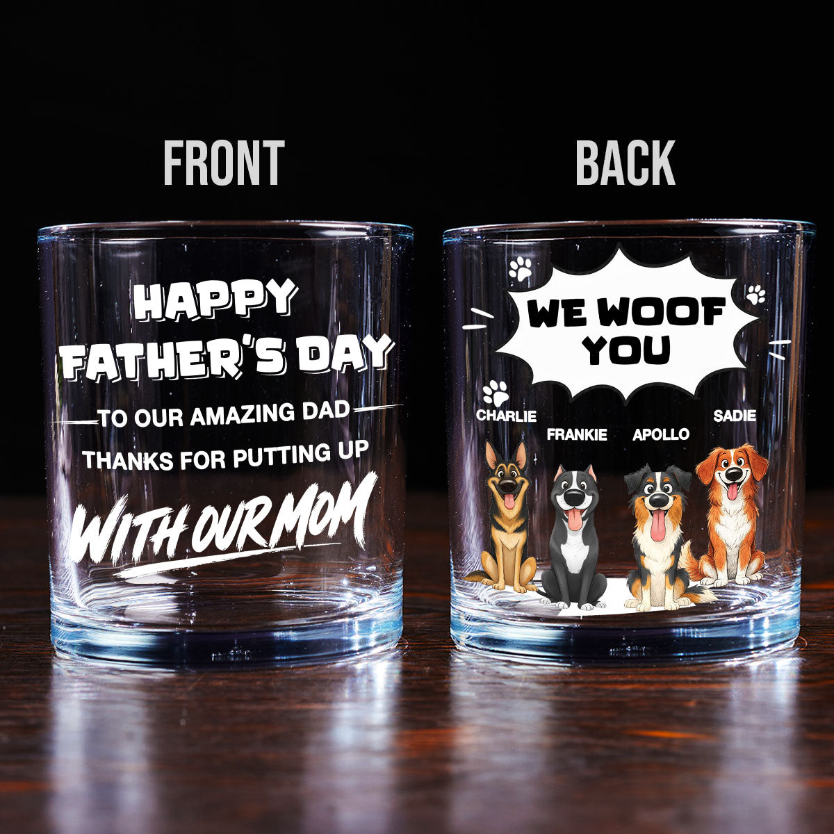 Dog Dad MVP - Personalized Whiskey Glass