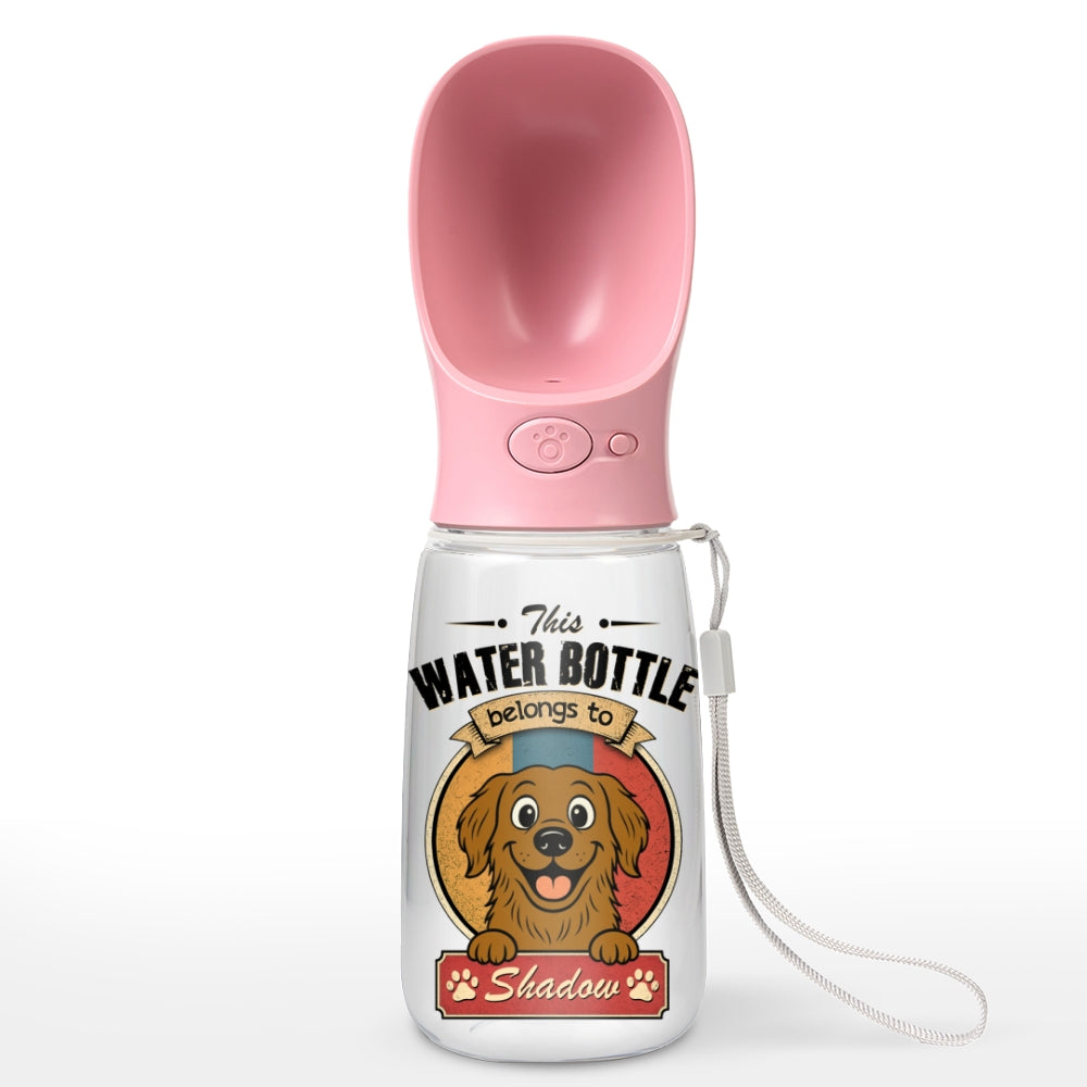 Retro Dog - Personalized Pet Water Bottle With Drinking Feeder