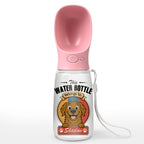 Retro Dog - Personalized Pet Water Bottle With Drinking Feeder