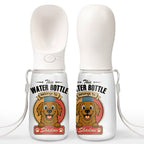 Retro Dog - Personalized Pet Water Bottle With Drinking Feeder