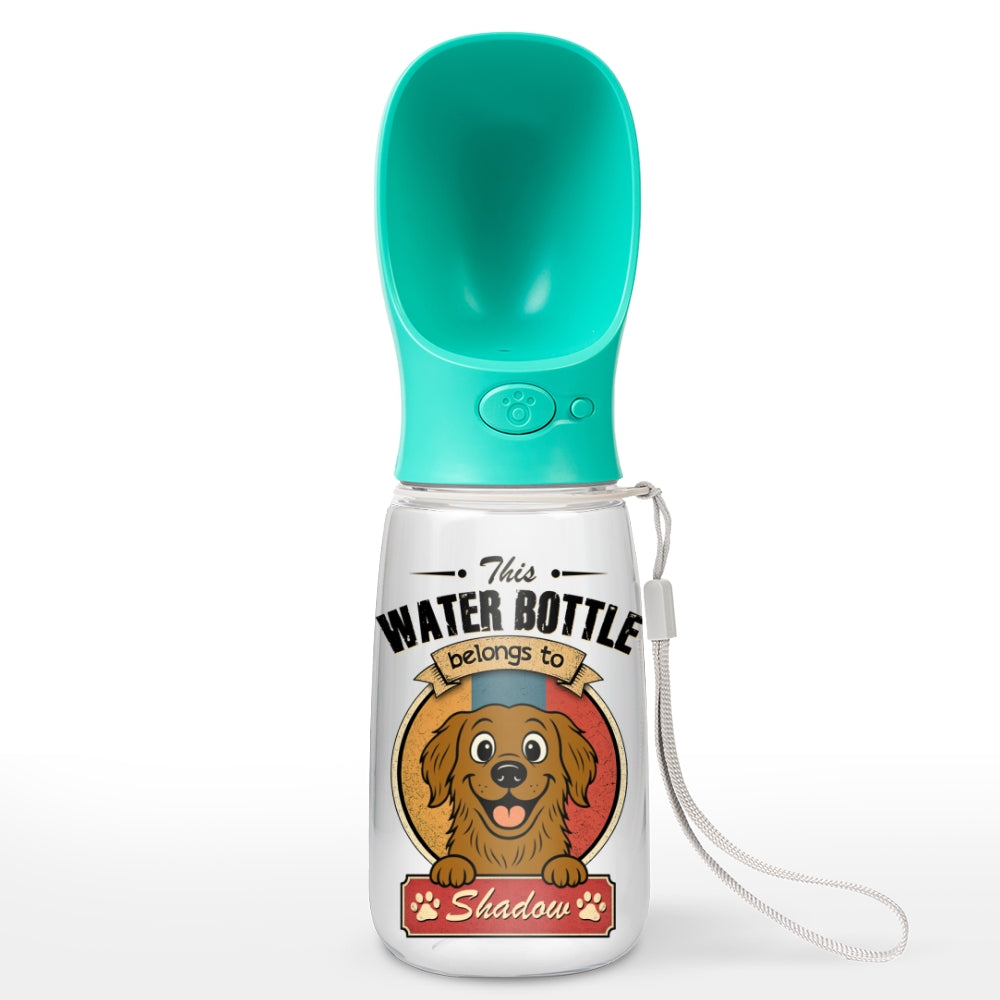 Retro Dog - Personalized Pet Water Bottle With Drinking Feeder