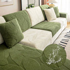 Modern Leaf Jacquard Water-Repellent Anti-Scratch Stretch Full Wrap Sectional Couch Cover