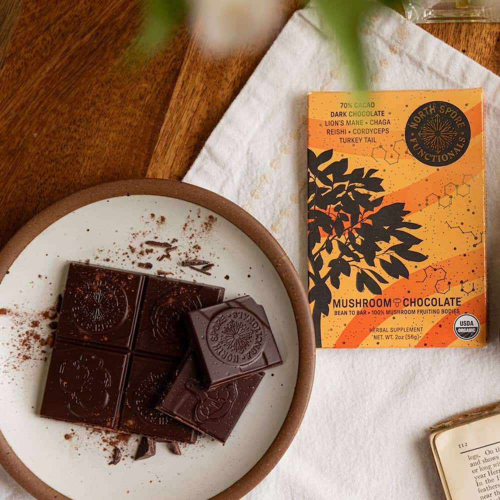 Functional 5 Mushroom Blend 70% Dark Chocolate Bar