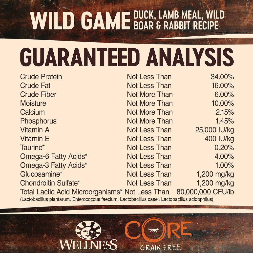 Wellness CORE Wild Game Grain Free Dry Dog Food – Duck, Lamb, Wild Boar & Rabbit