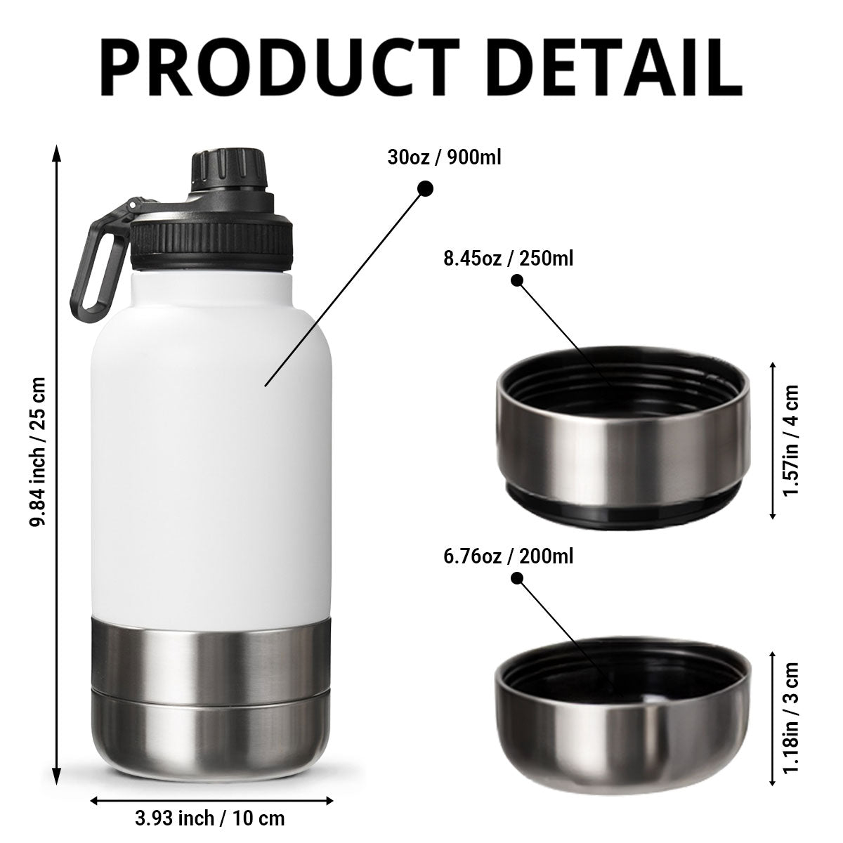 Property Of - Personalized 30oz Water Bottle With Pet Bowl