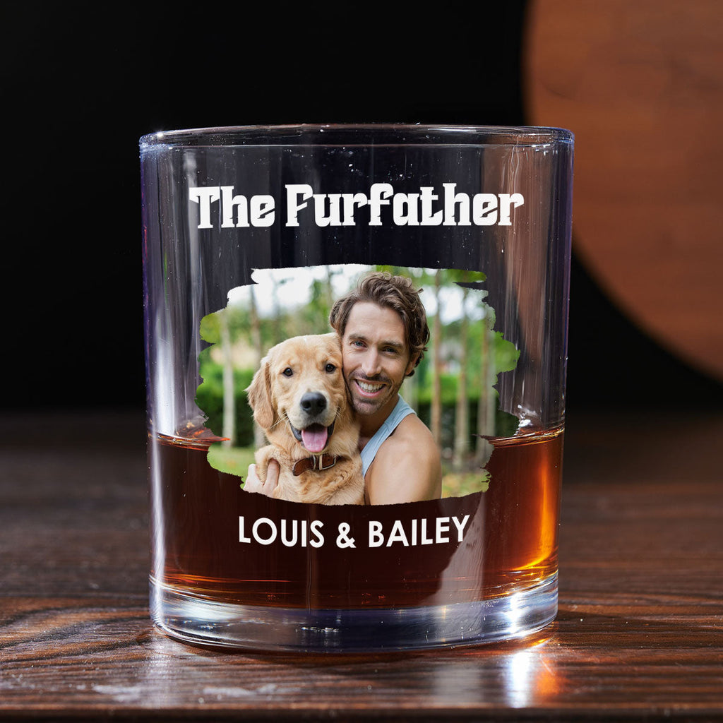 The Furfather Cartoon Version 2 Photo - Personalized Whiskey Glass