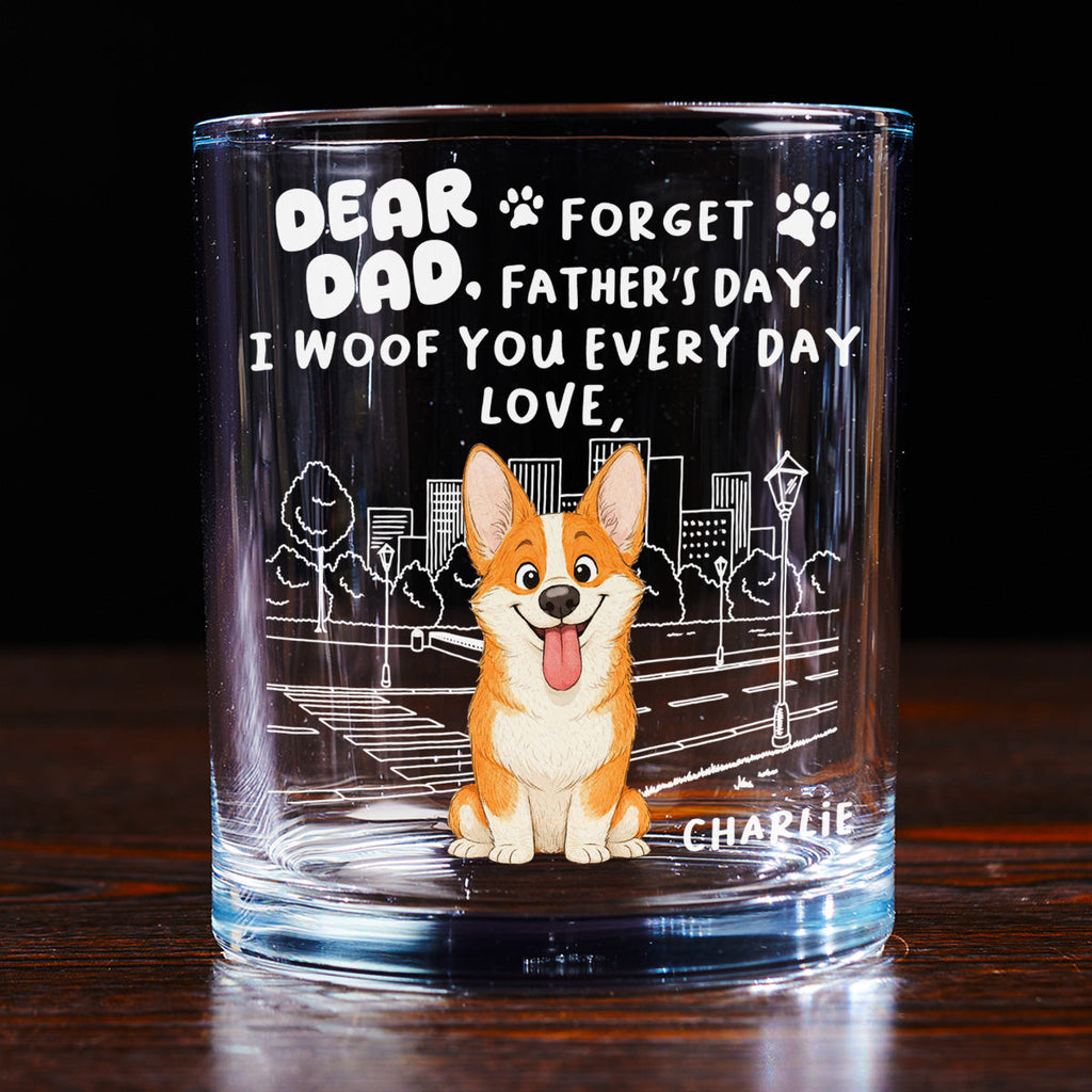Forget Stylized Dog Dad - Personalized Whiskey Glass