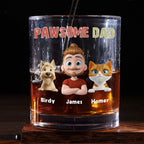 Pawsome Dad Version 2 - Personalized Whiskey Glass