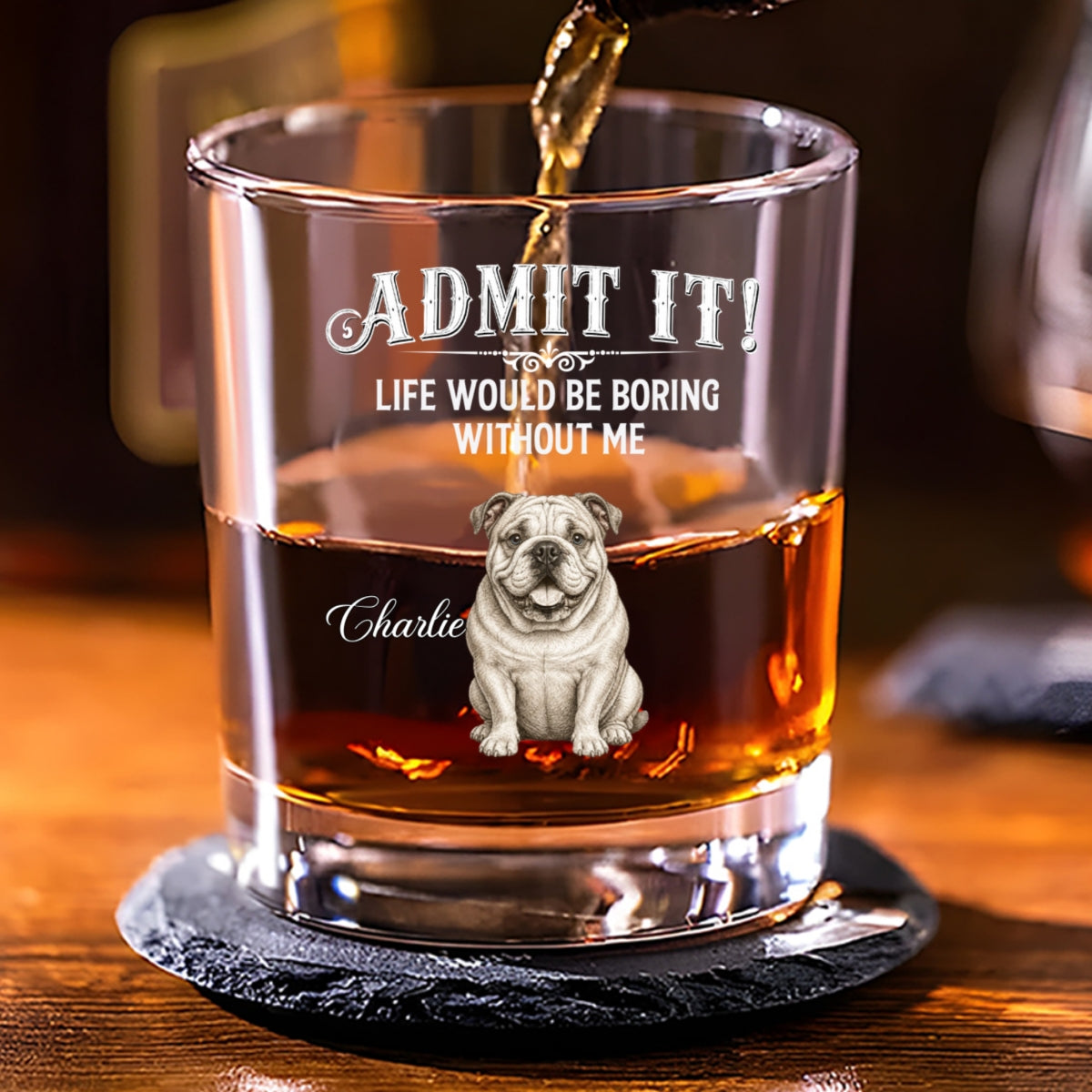Admit It Retro Vintage - Personalized Whiskey Glass
