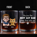 Keep That Shit Up Cat Ver - Personalized Whiskey Glass