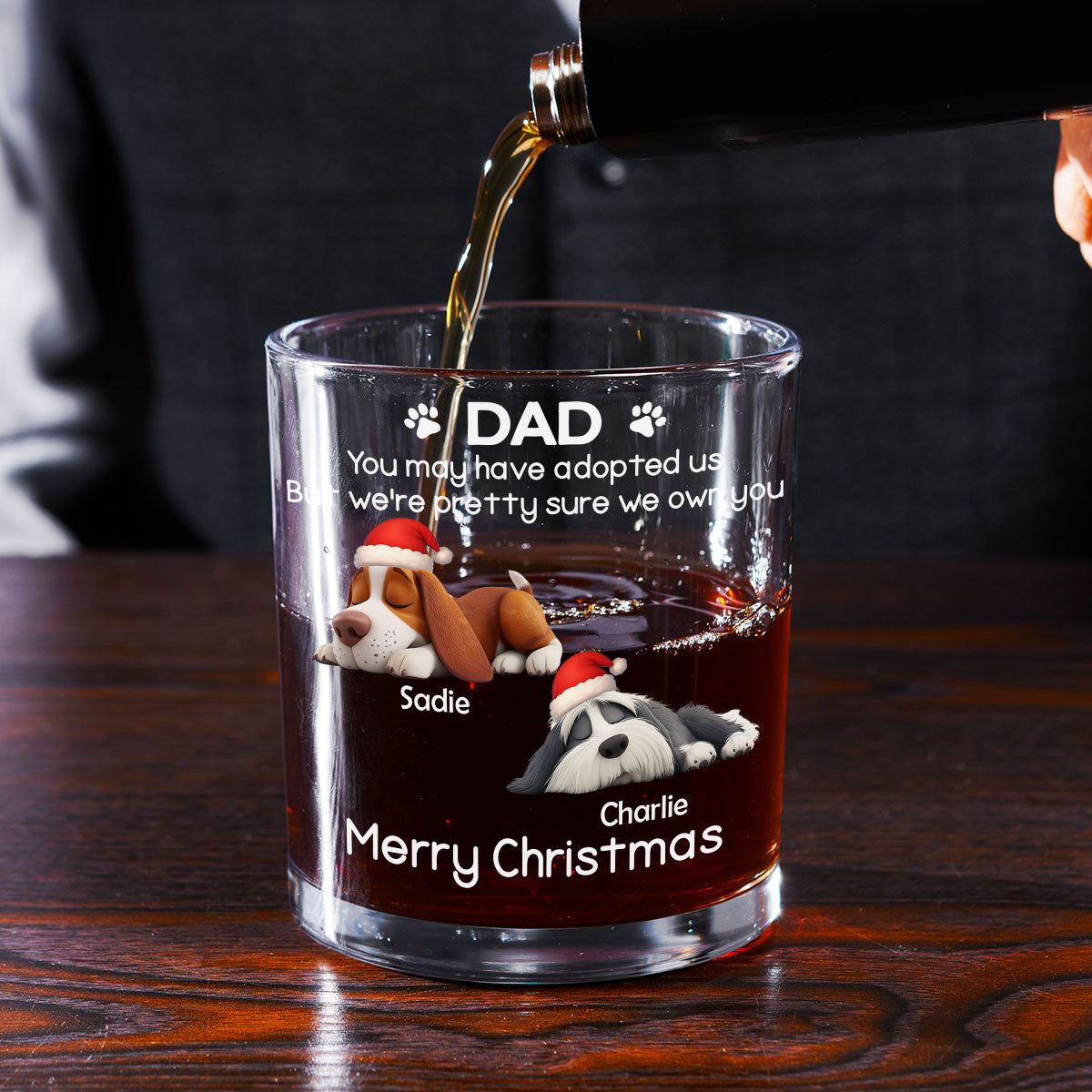 I Own You For Sure Snow Ver - Personalized Whiskey Glass